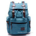 retro washed cotton cheap canvas backpack with leather strap TYS-15113018